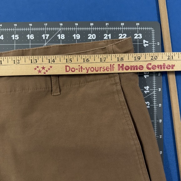 American Tall Khaki Chino Pants Women's 18 Brown Wide-Leg Cotton Stretch - Picture 3 of 10